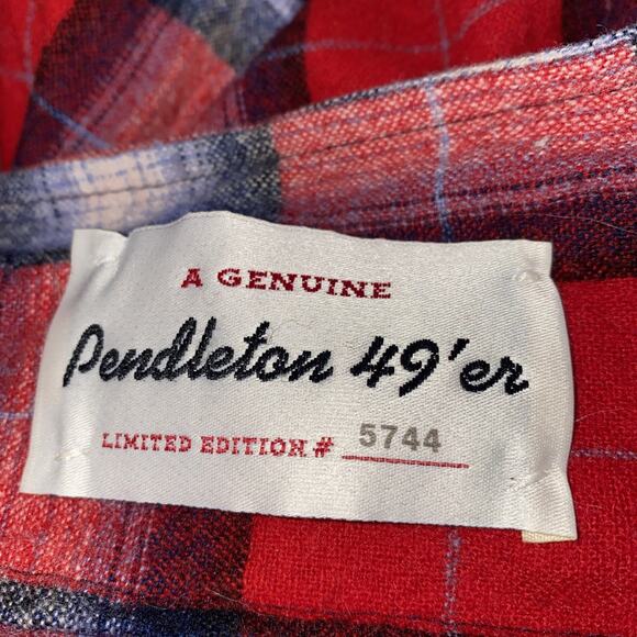 Pendleton Womens M Red Plaid 49er Jacket 100% Virgin Wool Limited Edition #5744 - Picture 9 of 9